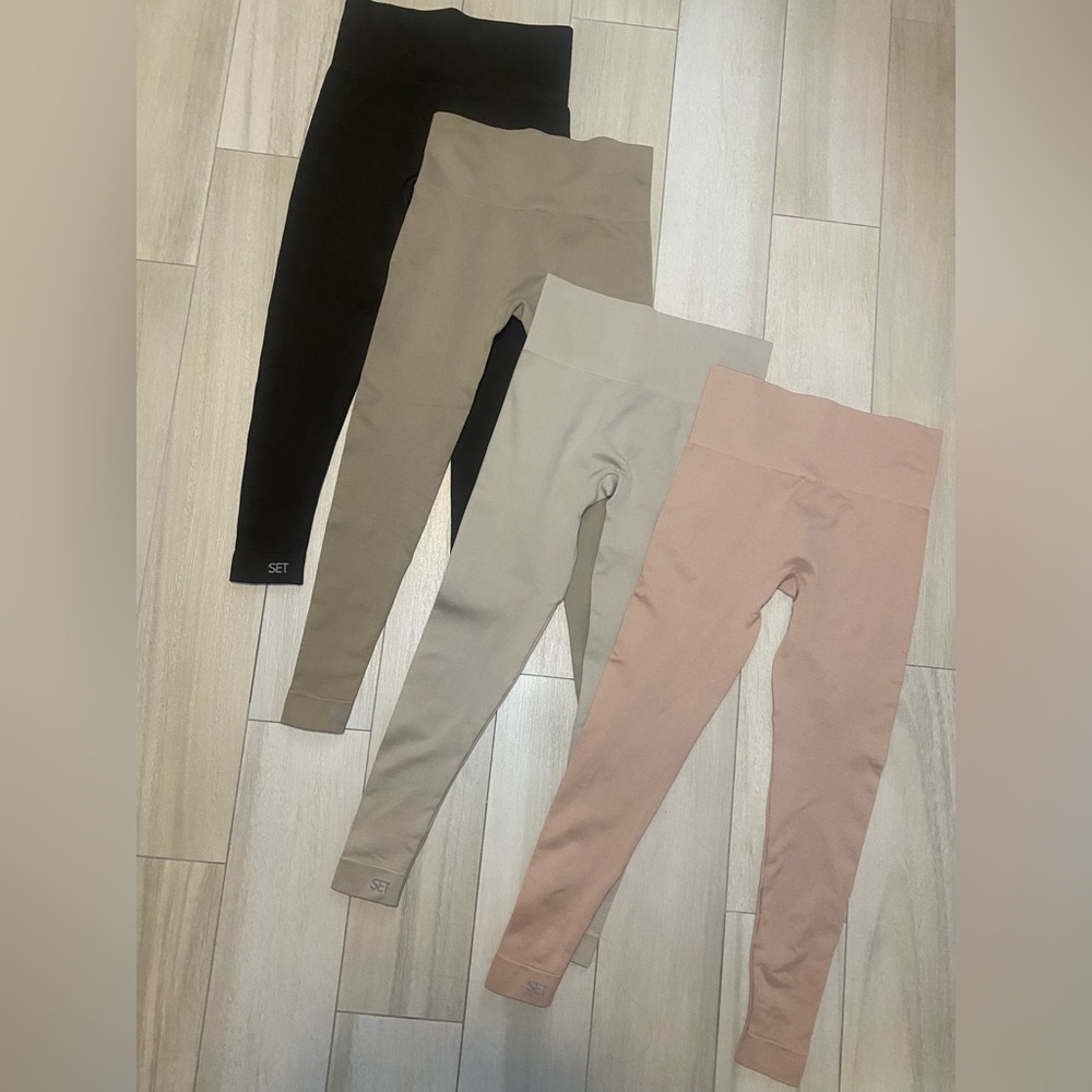 SET ACTIVE seamless legging’s bundle neutral colors woman’s small
